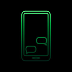 Poster - chat in smart phone nolan icon. Simple thin line, outline vector of sosial media network icons for ui and ux, website or mobile application
