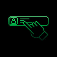 Poster - contact and finger nolan icon. Simple thin line, outline vector of sosial media network icons for ui and ux, website or mobile application
