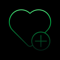 Poster - add heart nolan icon. Simple thin line, outline vector of sosial media network icons for ui and ux, website or mobile application