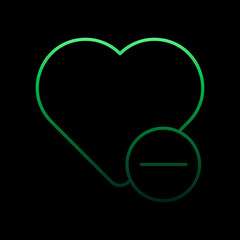 Poster - remove heart nolan icon. Simple thin line, outline vector of sosial media network icons for ui and ux, website or mobile application