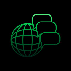 Poster - global communication nolan icon. Simple thin line, outline vector of sosial media network icons for ui and ux, website or mobile application