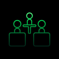 Poster - the meeting nolan icon. Simple thin line, outline vector of conferencing icons for ui and ux, website or mobile application
