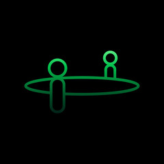 Poster - round-table discussion nolan icon. Simple thin line, outline vector of conferencing icons for ui and ux, website or mobile application
