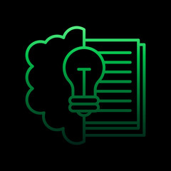Poster - brain and light bulb nolan icon. Simple thin line, outline vector of Education icons for ui and ux, website or mobile application
