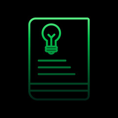Poster - a light in notebook nolan icon. Simple thin line, outline vector of Education icons for ui and ux, website or mobile application