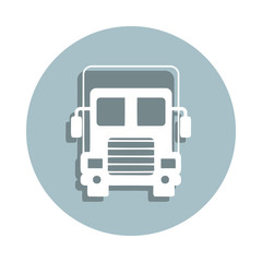 Poster - Front view truck, travel badge icon. Simple glyph, flat vector of transport icons for ui and ux, website or mobile application