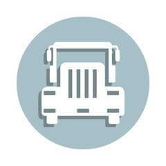 Poster - Front view truck, auto badge icon. Simple glyph, flat vector of transport icons for ui and ux, website or mobile application