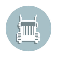Poster - Front view truck, auto badge icon. Simple glyph, flat vector of transport icons for ui and ux, website or mobile application