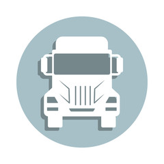 Poster - Front view truck, auto badge icon. Simple glyph, flat vector of transport icons for ui and ux, website or mobile application