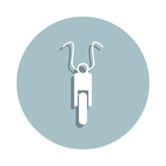 Poster - Front view motorbike, transport badge icon. Simple glyph, flat vector of transport icons for ui and ux, website or mobile application