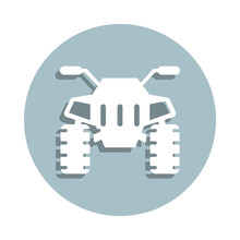 Front View Transport, Quad Bike Badge Icon. Simple Glyph, Flat Vector Of Transport Icons For Ui And Ux, Website Or Mobile Application