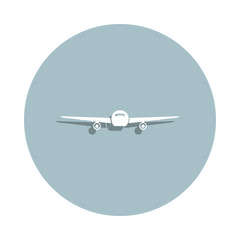Poster - Front view transport, plane badge icon. Simple glyph, flat vector of transport icons for ui and ux, website or mobile application