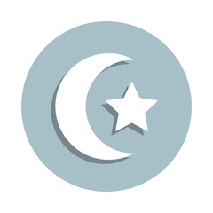Poster - Crescent badge icon. Simple glyph, flat vector of world religiosity icons for ui and ux, website or mobile application