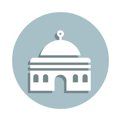 Poster - Mosque badge icon. Simple glyph, flat vector of world religiosity icons for ui and ux, website or mobile application