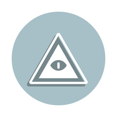 Poster - Eye in pyramid badge icon. Simple glyph, flat vector of world religiosity icons for ui and ux, website or mobile application