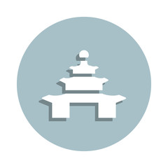 Poster - Pagoda badge icon. Simple glyph, flat vector of world religiosity icons for ui and ux, website or mobile application