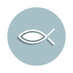 Poster - Ichthys badge icon. Simple glyph, flat vector of world religiosity icons for ui and ux, website or mobile application