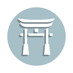 Poster - Torii gate badge icon. Simple glyph, flat vector of world religiosity icons for ui and ux, website or mobile application