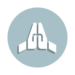 Poster - Praying badge icon. Simple glyph, flat vector of world religiosity icons for ui and ux, website or mobile application
