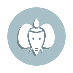 Poster - Ganesha badge icon. Simple glyph, flat vector of world religiosity icons for ui and ux, website or mobile application