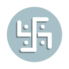 Poster - Jainism badge icon. Simple glyph, flat vector of world religiosity icons for ui and ux, website or mobile application