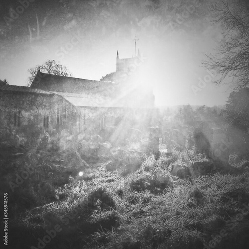 Sunlight Falling On Landscape And Hambledon Church