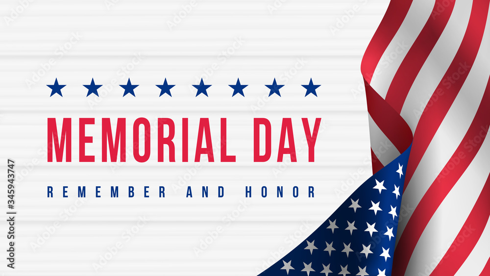 Memorial Day - Remember and Honor Poster. Usa memorial day celebration. American national holiday - obrazy, fototapety, plakaty 
