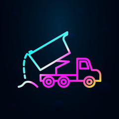 Poster - Dam truck nolan icon. Simple thin line, outline vector of consruction machinery icons for ui and ux, website or mobile application