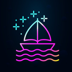 Wall Mural - Diving sailboat nolan icon. Simple thin line, outline vector of diving icons for ui and ux, website or mobile application