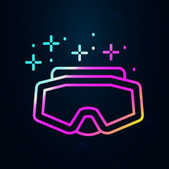 Poster - Diving goggles nolan icon. Simple thin line, outline vector of diving icons for ui and ux, website or mobile application