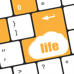 Poster - Life key in place of enter key - social concept