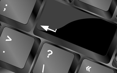 Poster - Keyboard with black blank Enter button, with copyspace
