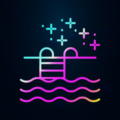 Poster - Diving pool nolan icon. Simple thin line, outline vector of diving icons for ui and ux, website or mobile application