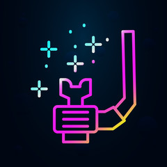 Poster - Diving snorkel nolan icon. Simple thin line, outline vector of diving icons for ui and ux, website or mobile application