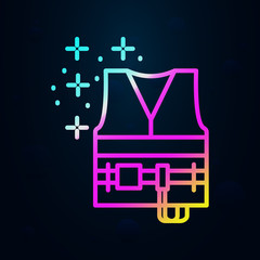 Poster - Diving lifejacket nolan icon. Simple thin line, outline vector of diving icons for ui and ux, website or mobile application