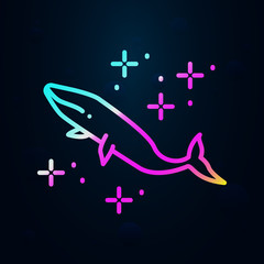Poster - Diving whale nolan icon. Simple thin line, outline vector of diving icons for ui and ux, website or mobile application