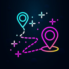Poster - Map, location nolan icon. Simple thin line, outline vector of geography icons for ui and ux, website or mobile application