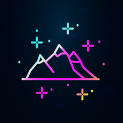 Poster - Landscape, mountains nolan icon. Simple thin line, outline vector of geography icons for ui and ux, website or mobile application