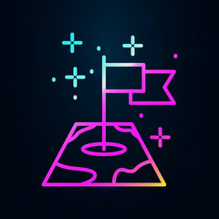 Poster - Flag, map nolan icon. Simple thin line, outline vector of geography icons for ui and ux, website or mobile application