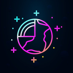 Poster - Layers, earth nolan icon. Simple thin line, outline vector of geography icons for ui and ux, website or mobile application