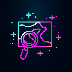 Poster - Map, magnifier nolan icon. Simple thin line, outline vector of geography icons for ui and ux, website or mobile application