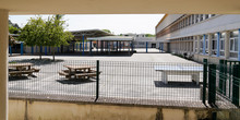 Preschool Building Schoolyards Exterior With School Playground