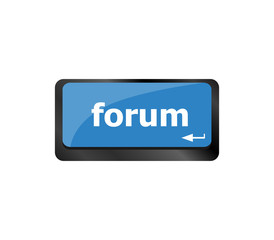 Poster - Computer keyboard with forum key - business concept