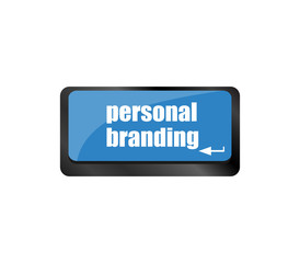 Aufkleber - personal branding on computer keyboard key button