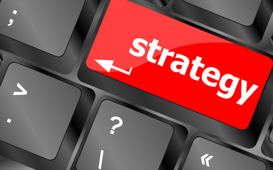 Leinwandbilder - Strategy button on keyboard key. business concept