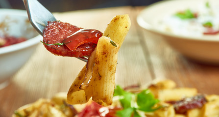 Wall Mural - Penne with chorizo