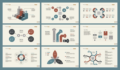 Canvas Print - Infographic design set can be used for workflow layout, diagram, annual report, presentation, web design. Business and research concept with process, percentage, bar charts and mind maps.