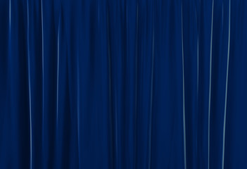Poster - 3d rendering. Vertical luxury dark blue curtain wall design background.