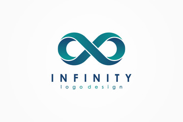 Leinwandbilder - Blue Green Motion Infinity Logo isolated on White Background. Usable for Business and Technology Logos. Vector Logo Design Template Element.