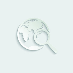 Poster - paper Globe Icon. global Internet icon. globe search vector icon